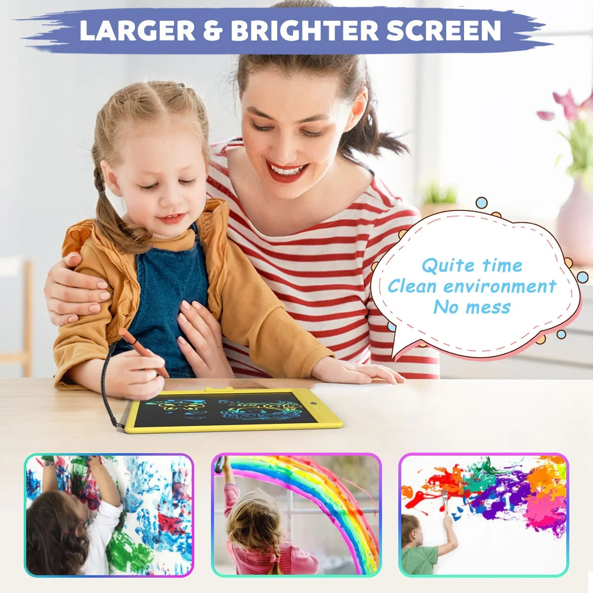 Colorful Doodle Board Drawing Tablet Erasable Electronic 10 Inch