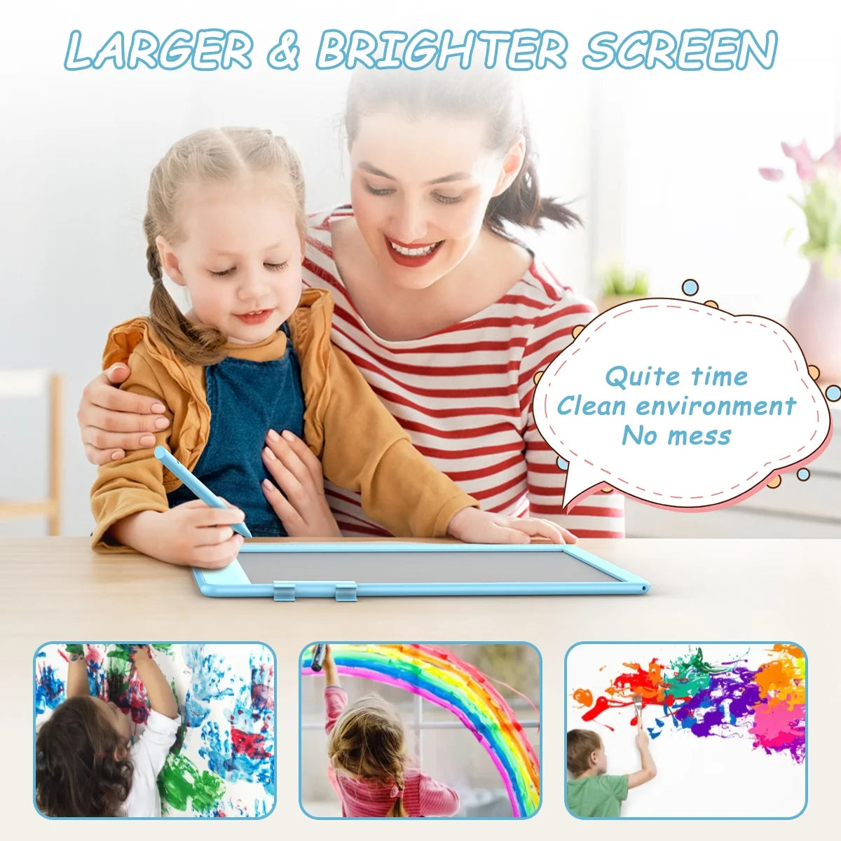 10 Inch LCD Writing Tablet, Colorful Toddler Doodle Board Drawing Tablet, Erasable Electronic Drawing Pads, Reusable Educational and Learning Drawing Tablet for Boys Girls 3 4 5 6 Years Old