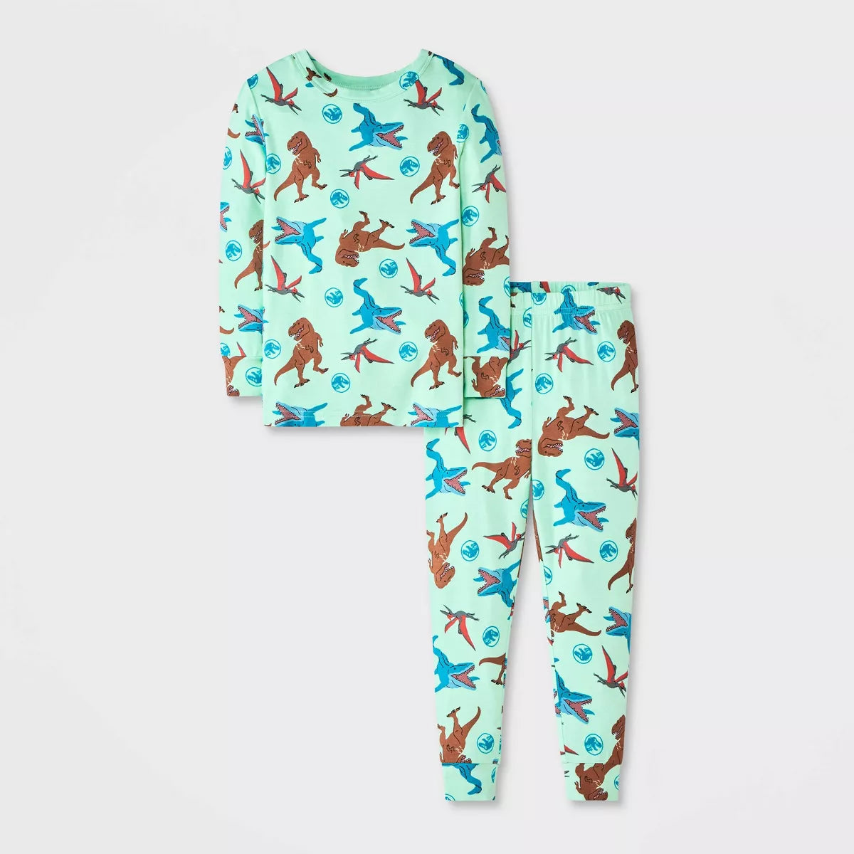 Toddler Boys' 2Pc Jurassic World Long Sleeve Viscose Snug Fit Pajama Set - Green