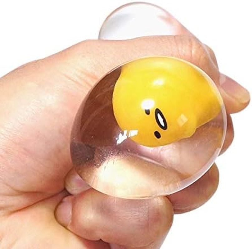 Gudetama Lazy Egg Yolk Cute Character in Sticky Stretchy Water Egg Squishy Toy (Green) Party Favors, Stress Balls, Birthday Gifts, Basket Fillers, Kawaii Squishies for Kids, Boys, Girls, Adults