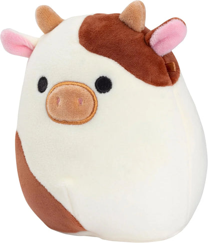 Original 5-Inch Ronnie the Brown Cow - Official Jazwares Plush - Collectible Soft & Squishy Mini Stuffed Animal Toy - Add to Your Squad - Gift for Kids, Girls & Boys