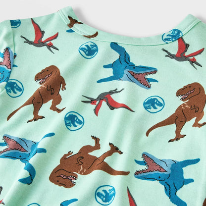 Toddler Boys' 2Pc Jurassic World Long Sleeve Viscose Snug Fit Pajama Set - Green