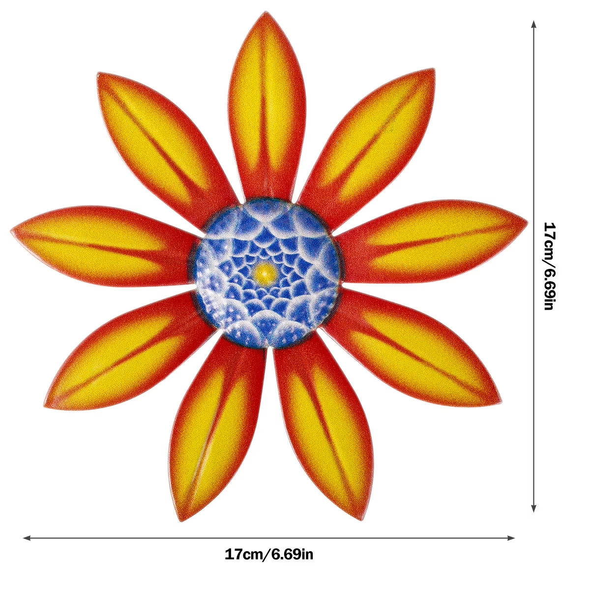 Metal Flower Wall Decor, 4 PCS Metal Outdoor Wall Art Decor, Metal Fence Art Wall Sculptures for Indoor outside Garden Patio Wall Decorations