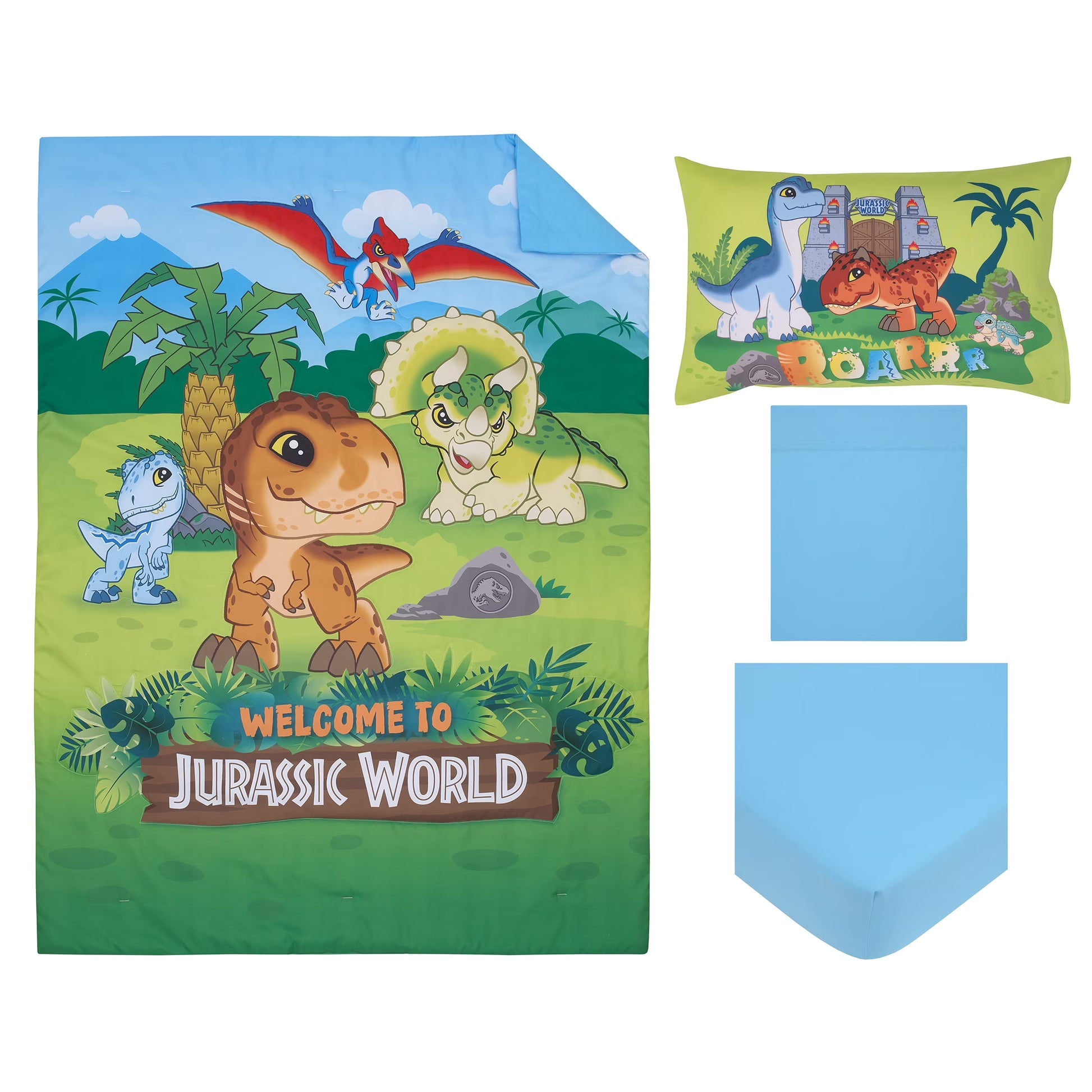 Welcome to Jurassic World 4 Piece Toddler Bed Set