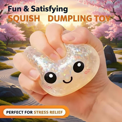Glitter Dumpling Squishies, 2026 Upgrade Dumpling Squishies Mystery Box, Colorful Dumplings Stress Balls Fidget Sensory Toy, Stocking Stuffers with Food Steamer Stretchy Desk Toys
