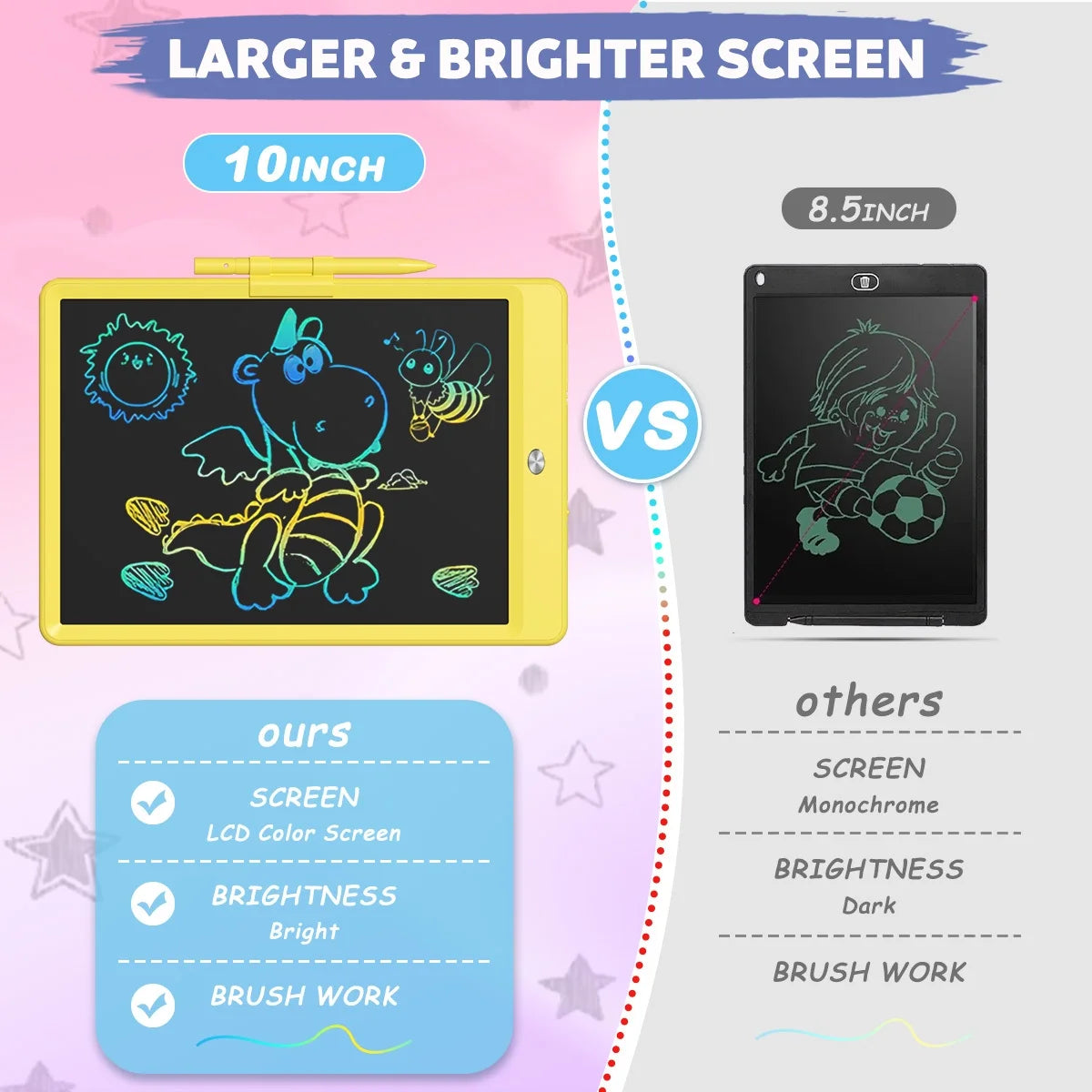 Colorful Doodle Board Drawing Tablet Erasable Electronic 10 Inch